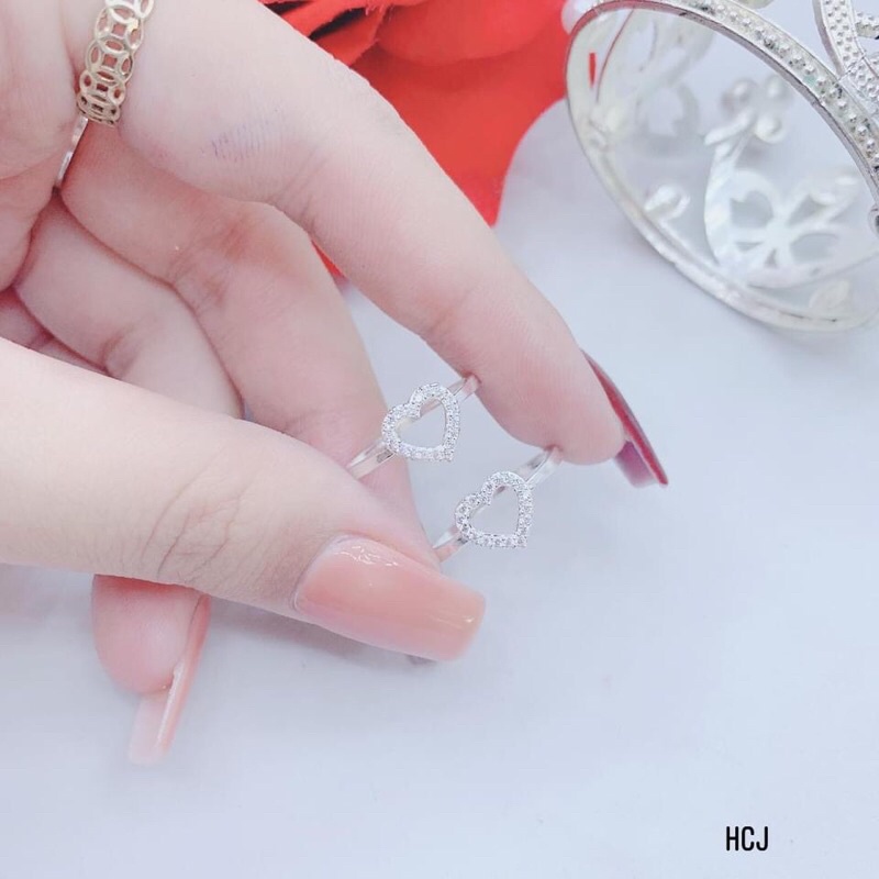 NHẪN TIM CHO NỮ CỰC XINH- CHUẨN BẠC TA