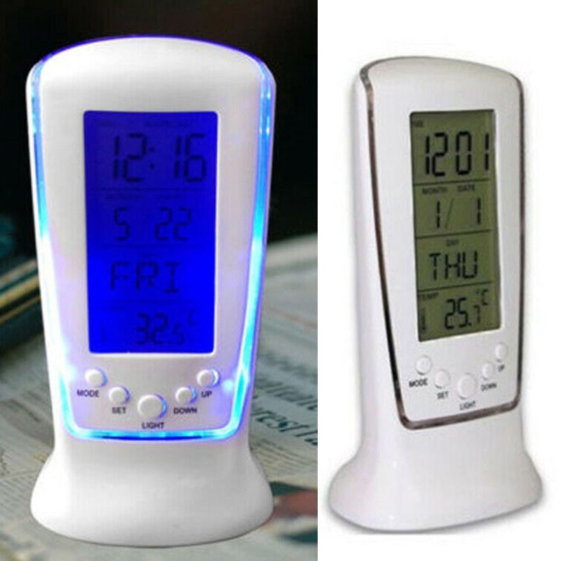 Đồng Hồ Báo Thức Hiển Thị Ngày Tháng Mini Phát Quang Trong Phòng Ngủ