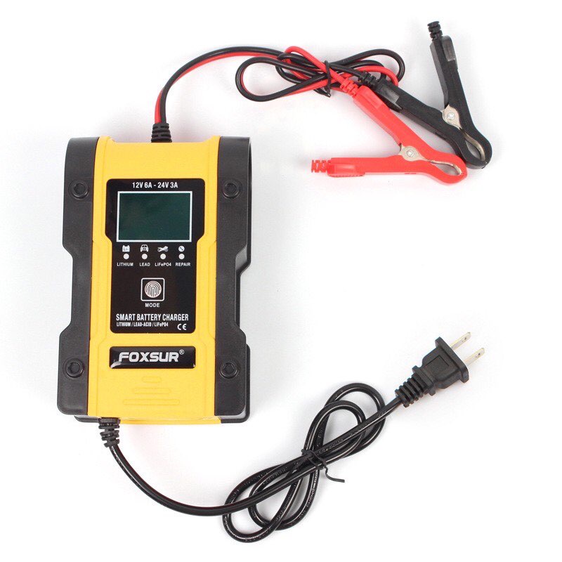 Sạc bình acquy 12V 24V - Pin lithium 12.6V - Pin LiFePO4 Lithium sắt phốt phát Bộ sạc ô tô và xe máy