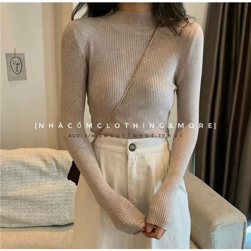 Áo len cổ 3 phân, áo len giữ nhiệt nữ | BigBuy360 - bigbuy360.vn