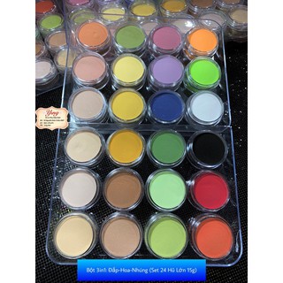 Set Bột Đắp Ombre-Làm Hoa Nhúng.Set 24 hũ lớn 15g