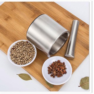 Đồ nhà bếp - Bộ cối chày loại lớn Inox SUS 304 cao cấp