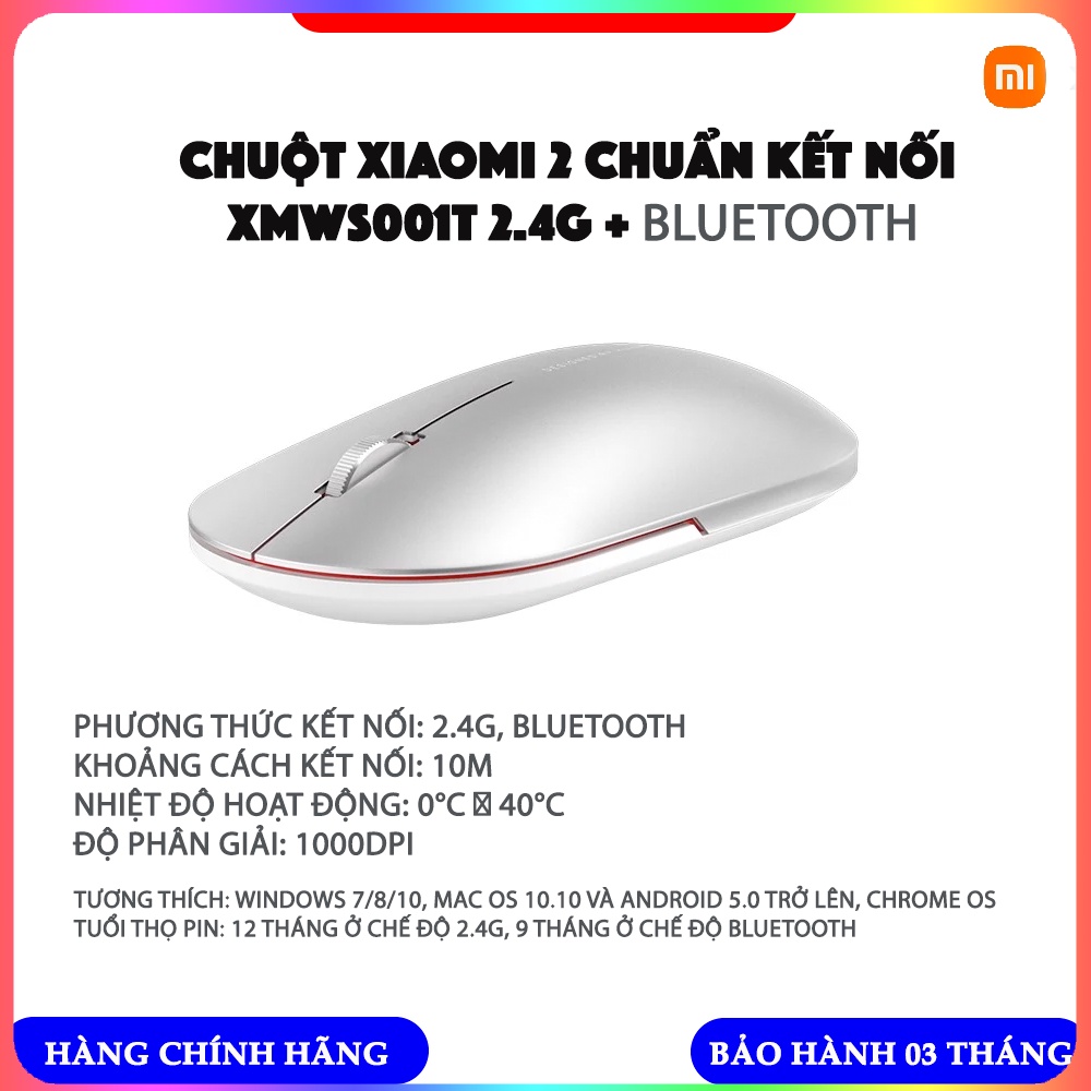 Chuột Mi không dây Xiaomi 2 chuẩn kết nối - 2 Thiết bị - Xiaomi Portable Mouse Gen 2 - MiHouse