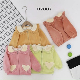 Áo khoác nhung bé gái 1-4 tuổi
