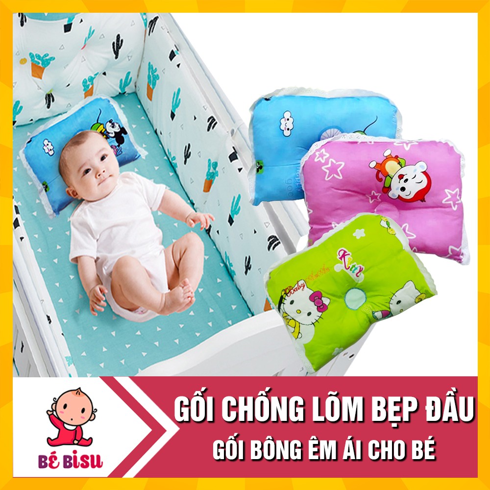 Gối bông chống lõm, bẹp đầu cho bé (18x26cm)