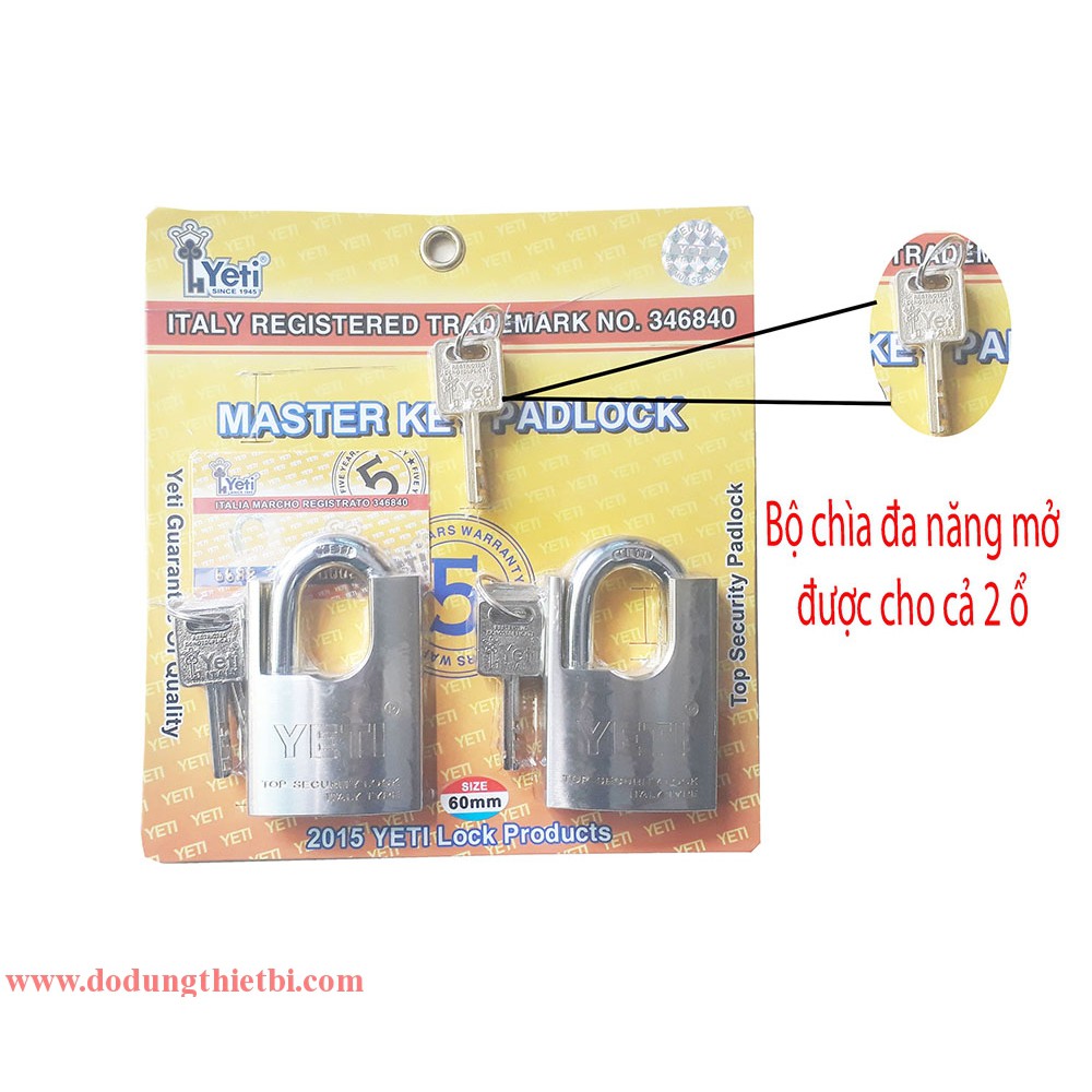 BỘ 2 Ổ KHOÁ CHỐNG CẮT YETI 60MM
