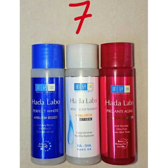 Combo dầu tẩy trang, sữa rửa mặt, lotion Hadalabo / mẫu thử