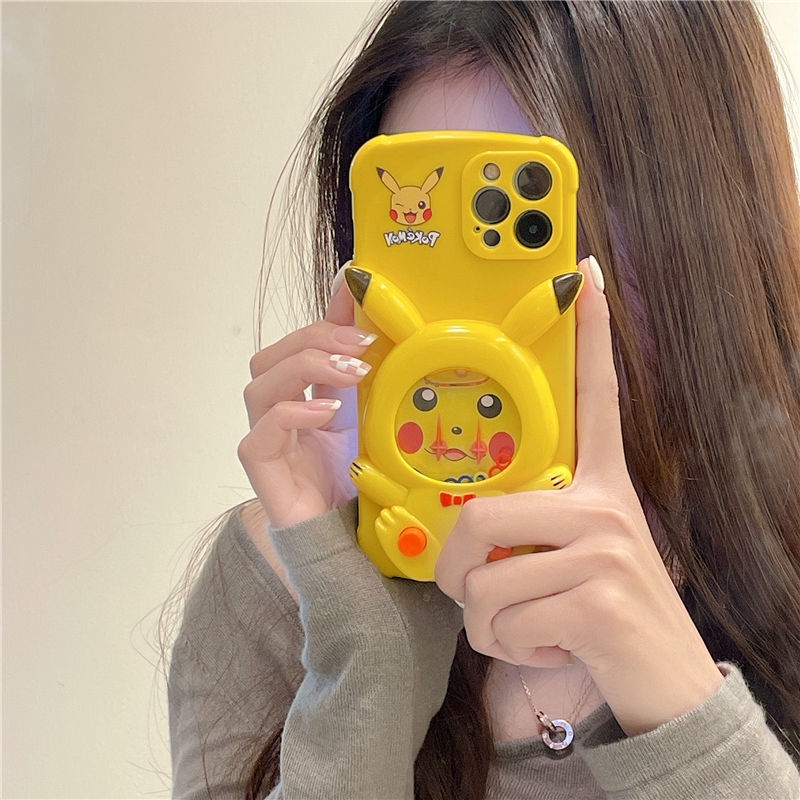 Ốp Điện Thoại Hình Máy Chơi game Ba Chiều Pikachu Cho Iphone 7 / 7plus / 8 / 8plus / x / xs / se / xr / 11 / 12 / 13 / pro / max