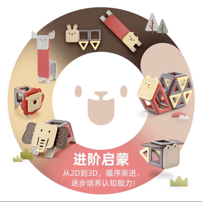 Bộ xếp hình lắp ghép từ tính nhiều chi tiết cho bé phát triển tư duy- Bond Kids