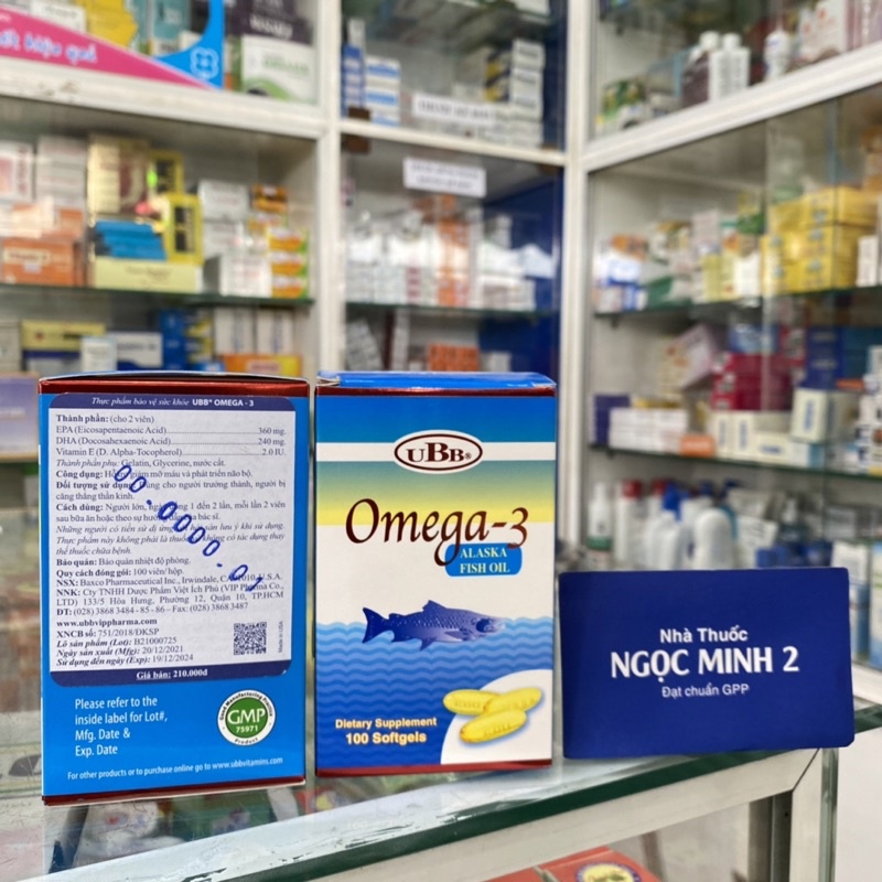 ✅ [Chính Hãng] Omega-3 Alaska Fish Oil. viên uống omega 3 , hộp 100 VIÊN , HÀNG CHÍNH HÃNG UBB OMEGA3