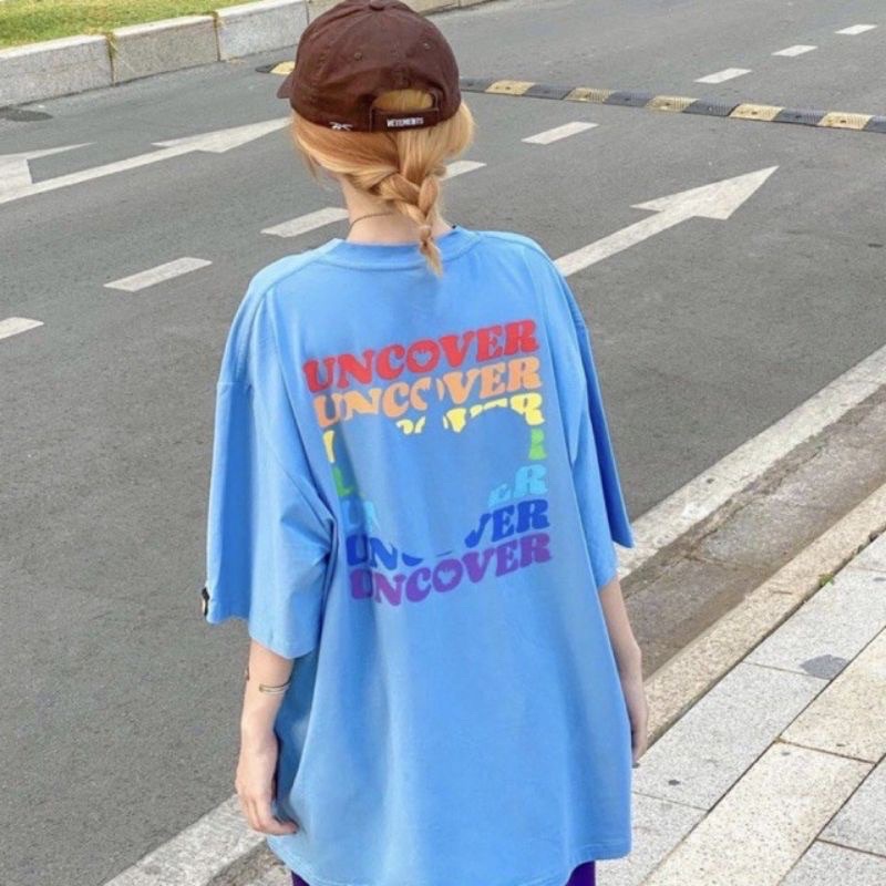 Áo tee uncover ver 2 màu xanh sz L new