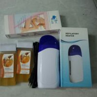 Máy Wax Lông Depilatory Heater Kèm 2 Sáp Wax Depilatory Heater và combo 100 tờ giấy nhám Runcaili