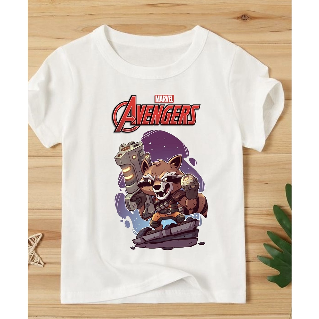 áo thun bé trai áo phông nam in hình siêu anh hùng cotton co giản thoải mái