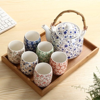 COMBO BỘ ẤM CHÉN GỐM SỨ HOA VĂN HOẠ TIẾT HOA NHÍ NHIỀU MÀU ĐẸP