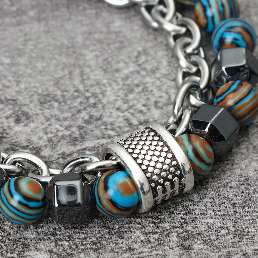 Vòng Tay Chuỗi Hạt Đá Obsidian 8mm Giảm Căng Thẳng Cho Nam