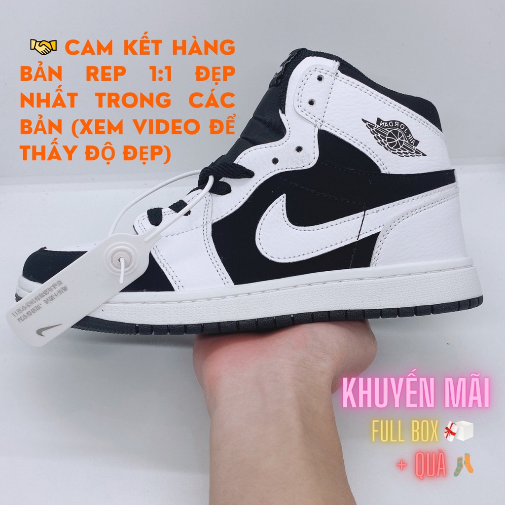 [Full Box] Giày thể thao nam nữ Sneaker Air Jordan 1 Cổ Cao Trắng Đen Chuẩn Full Size Hot Trend 2021