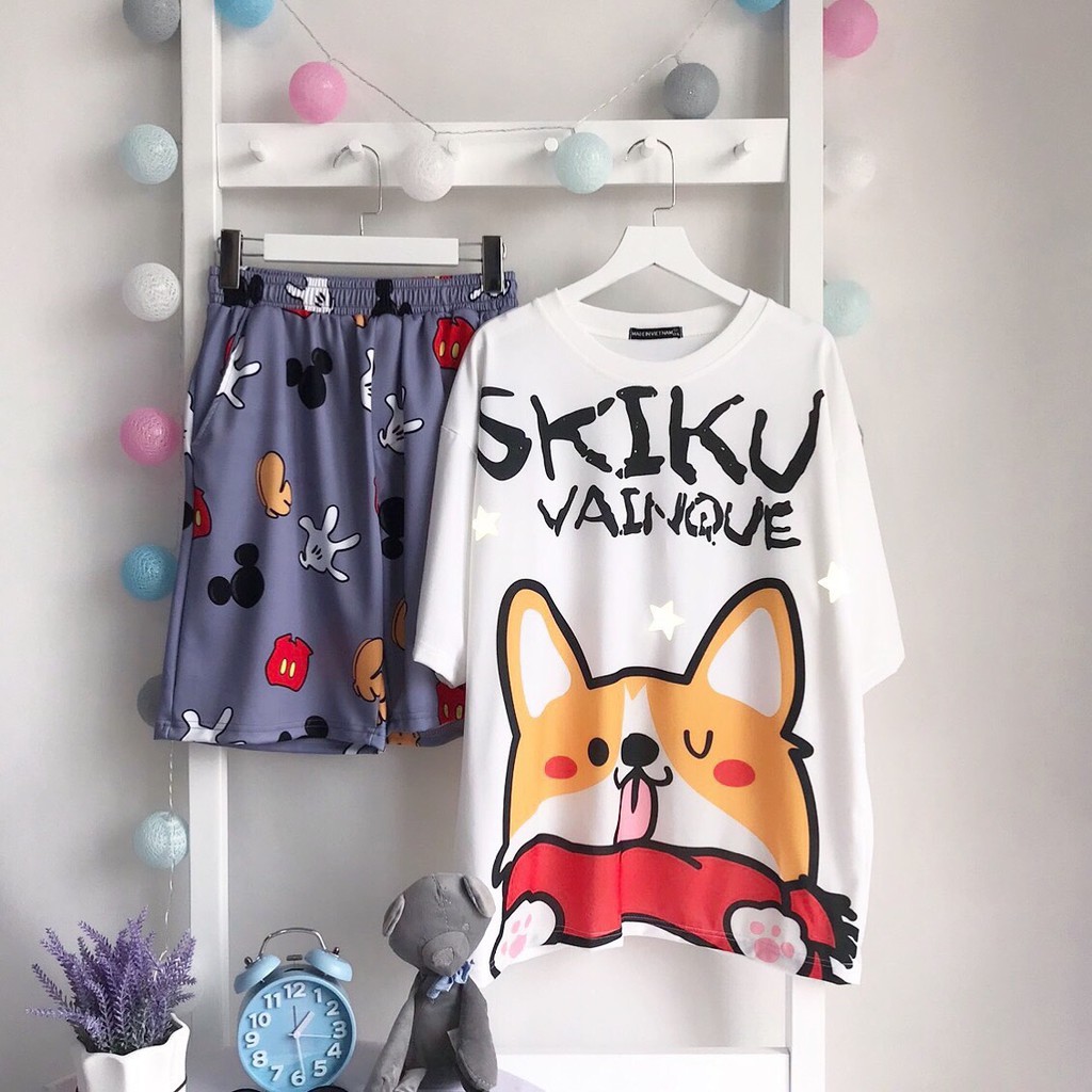 Đồ bộ hoạt hình form rộng Unisex SKIKU Freesize dành cho nam nữ Molly Fashion | BigBuy360 - bigbuy360.vn