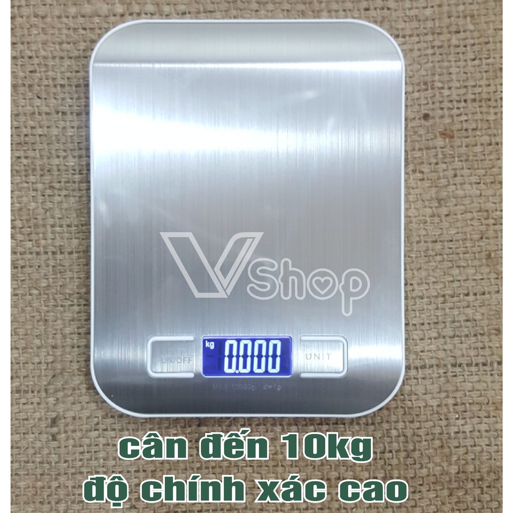 Cân điện tử nhà bếp. nhỏ gọn, tiện dụng, 1gr – 10kg, sử dụng pin 3A