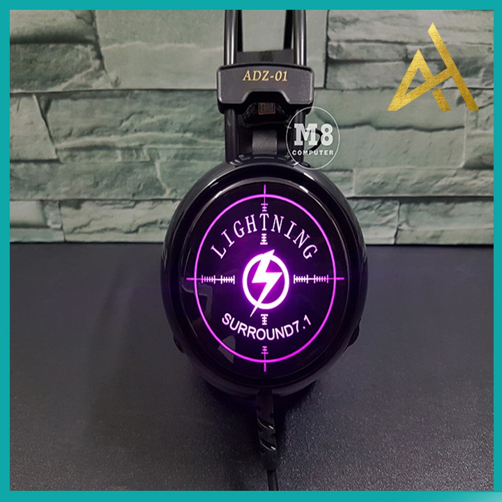 Tai Nghe Máy Tính Có Mic Gaming Led Rgb Headphone Chụp Tai Lightning ADZ01 Tai Nghe Laptop PC Nghe Nhạc Chơi Game Có Dây
