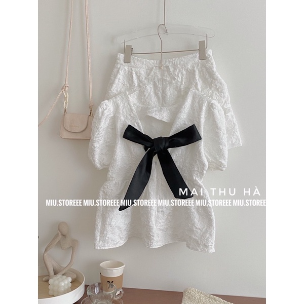 SET BỘ ÁO BABYDOLL BUỘC NƠ LƯNG KÈM QUẦN SHORT CHẤT XỐP GẤM IN HOA SGHBBL