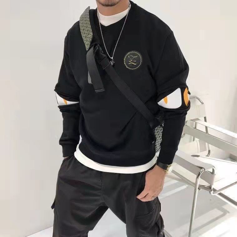 Áo Sweater Tay Dài Cổ Tròn Dáng Rộng Phong Cách Hip Hop Âu Mỹ Thời Trang Thu Đông Cho Nam Và Nữ