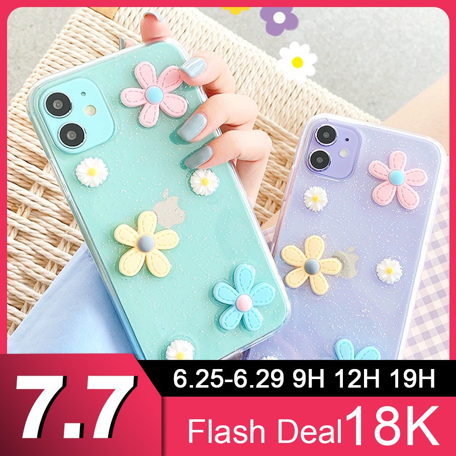 Ốp Điện Thoại Tpu Mềm Trong Suốt In Hình Hoa Hướng Dương Cho iPhone 12 11 Pro Max X XS Max XR 8 7 Plus SE 2020