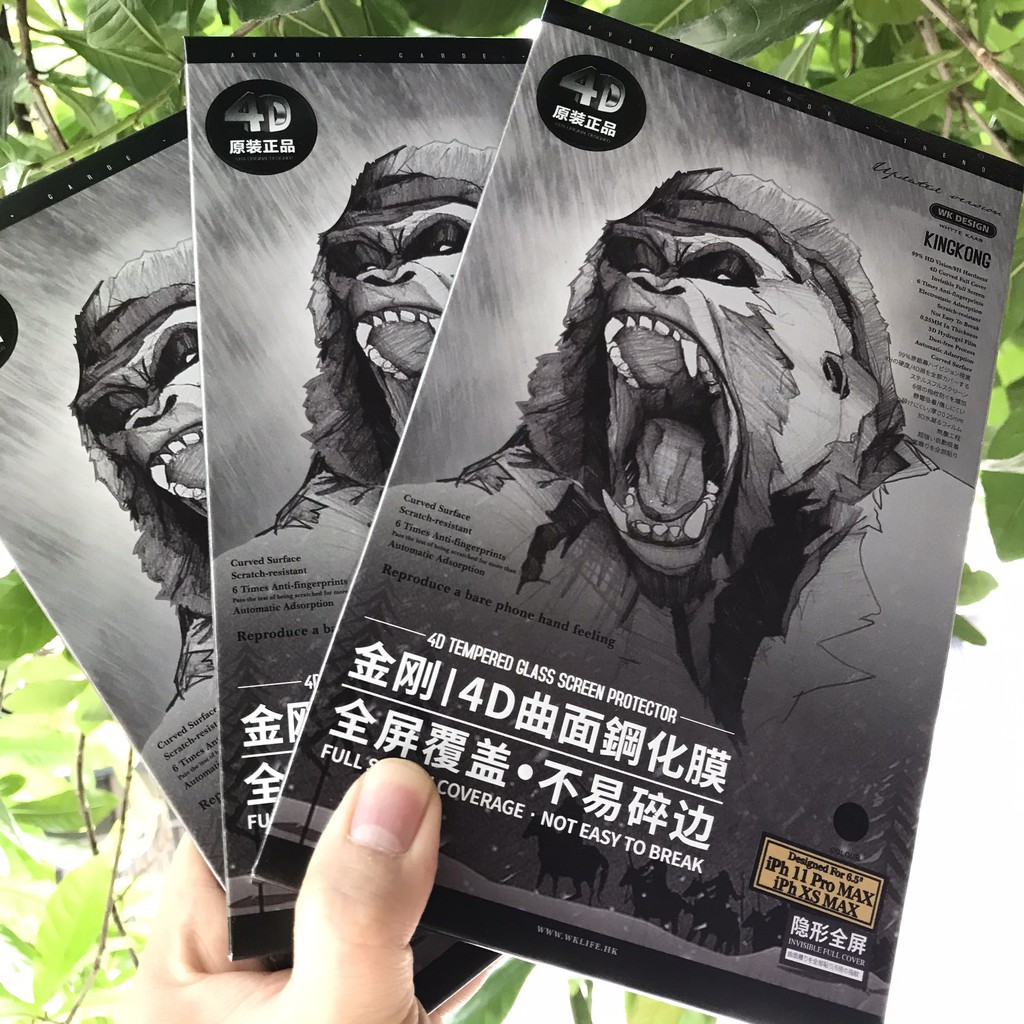 Kính Cường Lực WK KINGKONG XÁM 4D Siêu Cấp
