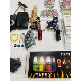 Bộ kít 2 máy xăm kèm 7 màu mực tattoo ink