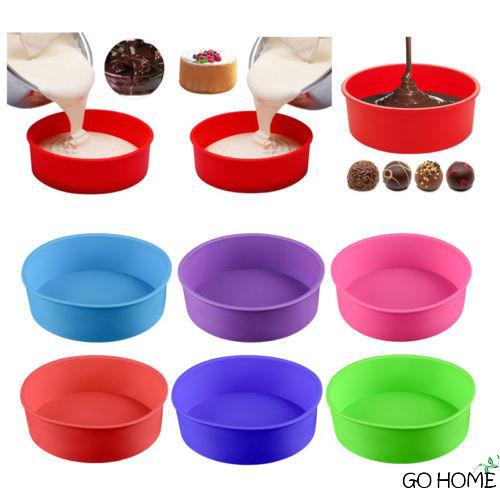 Khuôn làm bánh tròn bằng silicone tiện dụng