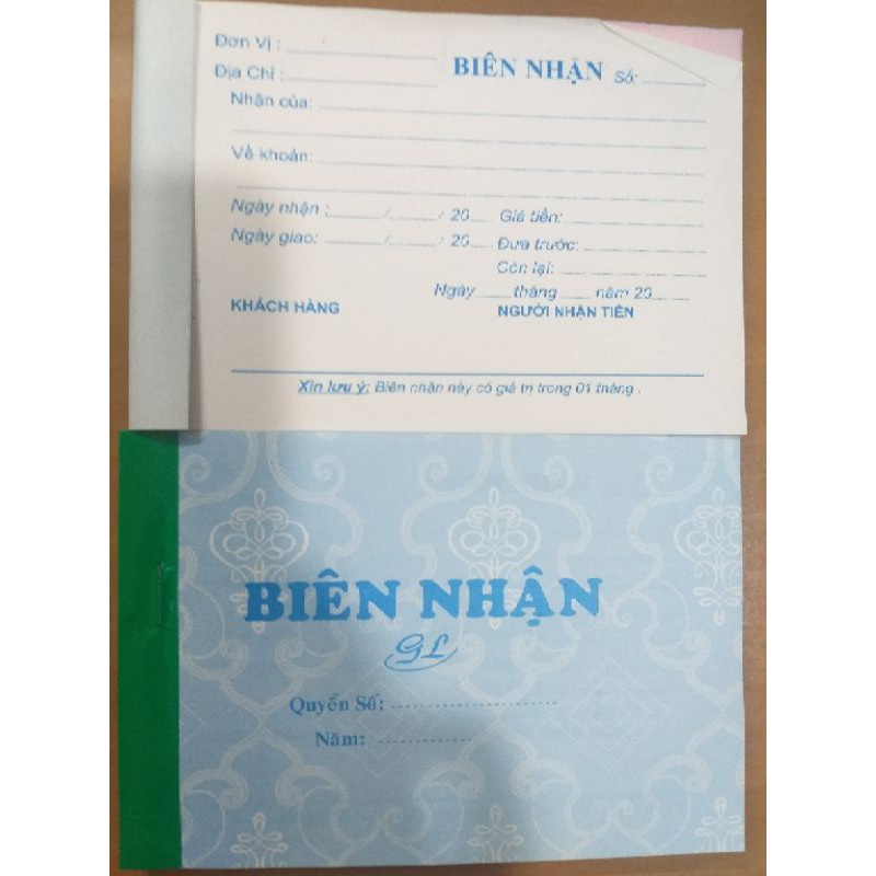 (Set 5 cuốn) Biên Nhận 2 Liên