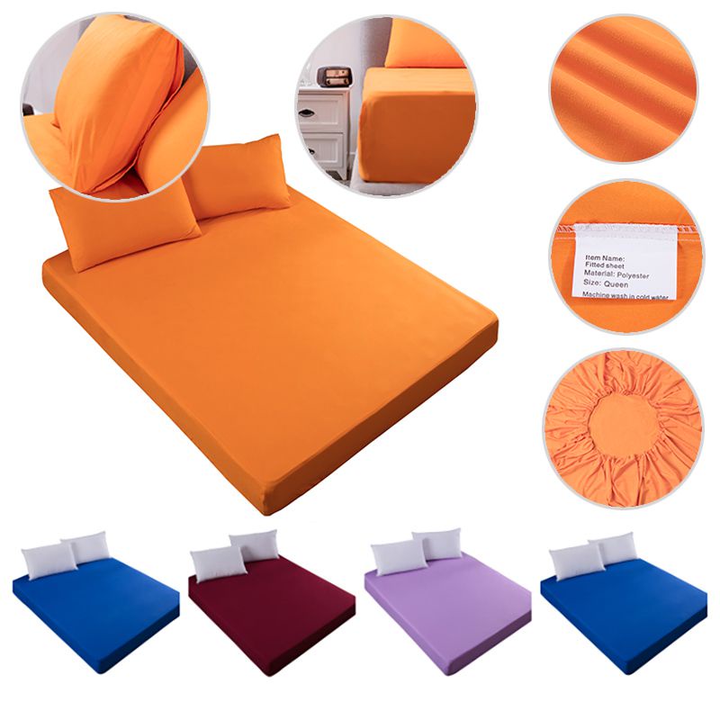 Ga Trải Giường Chống Bụi Chống Trượt Màu Trơn Đơn Giản