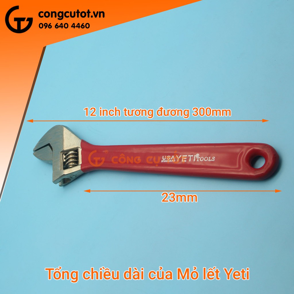 Mỏ lết Yeti 12 inch tay bọc cao su chống trượt