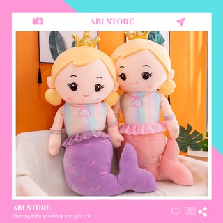 Gấu bông gối ôm nàng tiên cá đáng yêu vải nhung mịn co dã 4 chiều