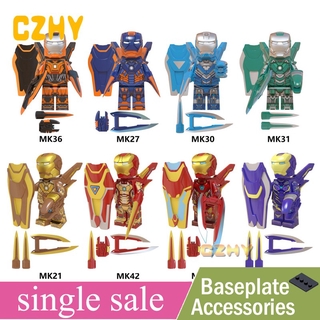 Bộ Lego Đồ Chơi Xếp Hình Siêu Anh Hùng Iron Man Mark MK36 MK27 MK30 MK31 MK21 MK42 MK50 MK1616