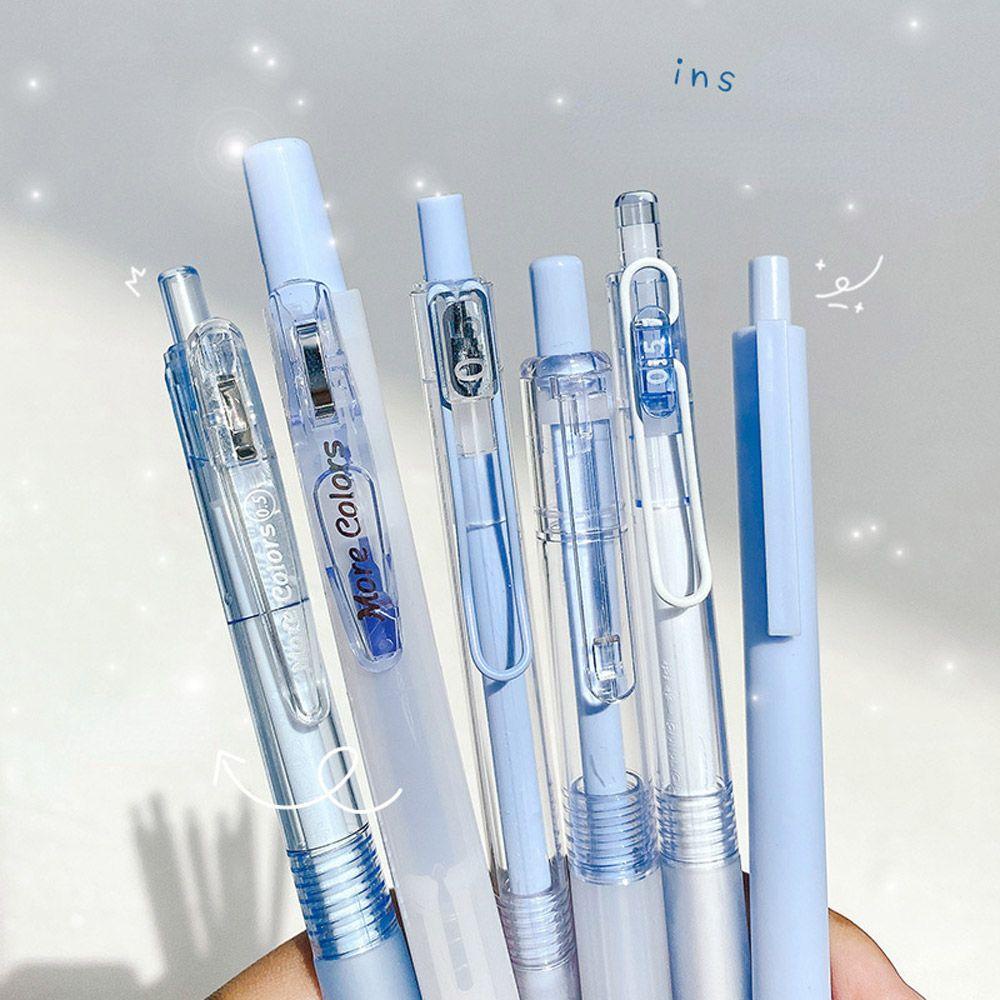 Set 1 / 6 Bút Mực Gel Dạng Nhấn Nhiều Màu Sắc Dành Cho Văn Phòng / Trường Học