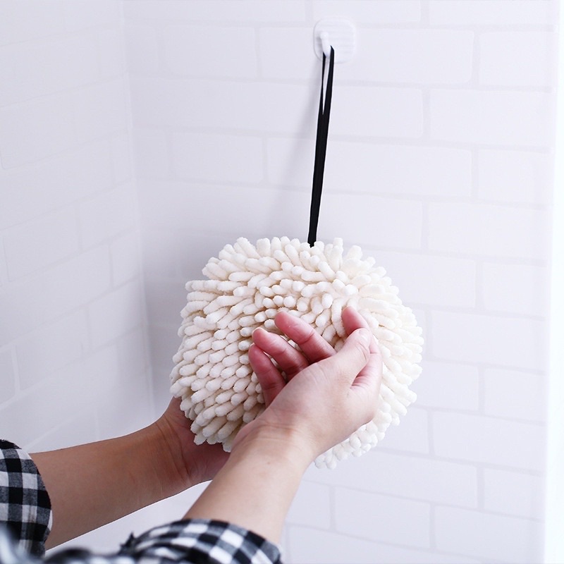 (Hot)Khăn Lau Tay Quả Bông Tròn Siêu Thấm Hút Nhanh Khô