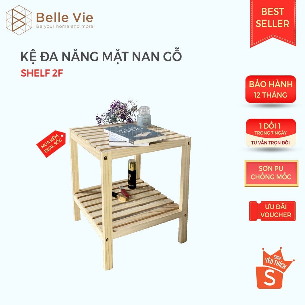 [Mã LIFEXANH03 giảm 10% đơn 500K] Kệ Đầu Giường BELLEVIE Tab Đựng Đồ Đa Năng Decor, Kệ Gỗ Trang Trí Phòng Ngủ Gỗ Thông