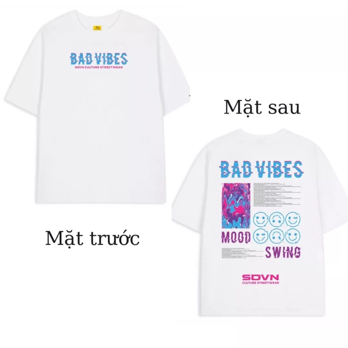 Áo Thun Nam Nữ Form Rộng Tay Lỡ 1969Unisex Áo Phông Nam Nữ 1969Unisex Form Rộng Tay Lỡ Cổ Tròn BAD VIBES BA VÌ