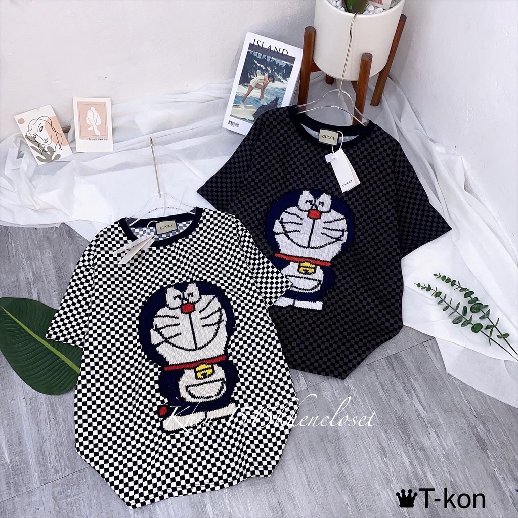 Áo phông bàn cờ áo thun doremon bearick