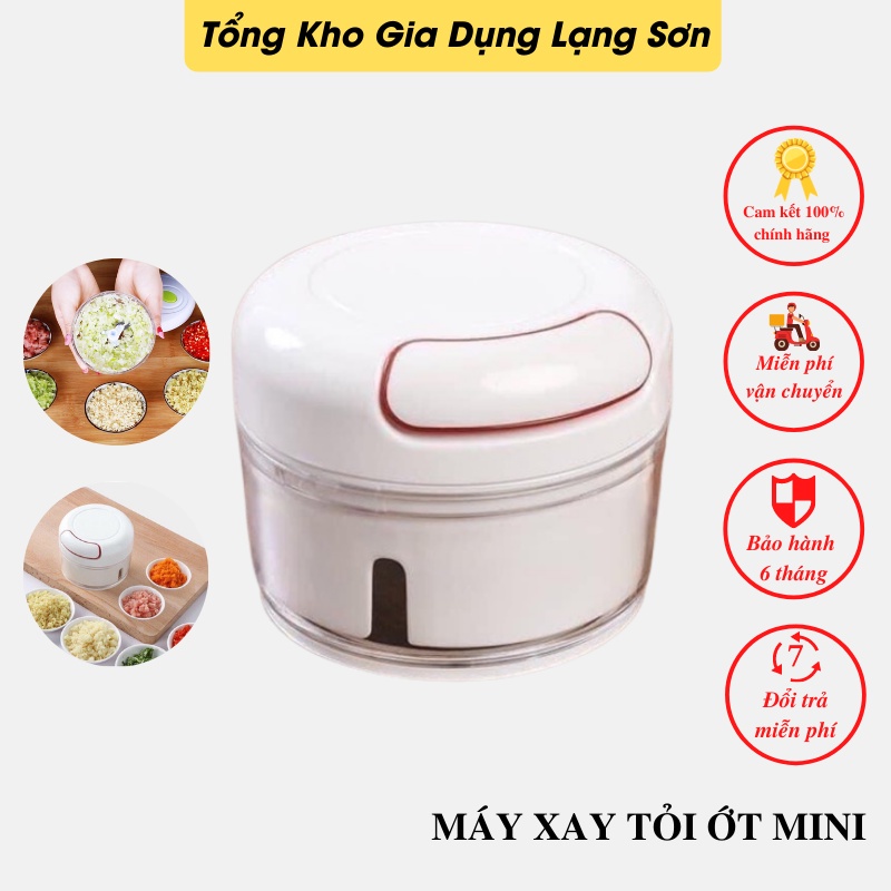 Dụng cụ xay tỏi ớt cầm tay - máy xay tỏi kéo tay đa năng thế hệ mới  an toàn tiện lợi, dễ sử dụng HOT