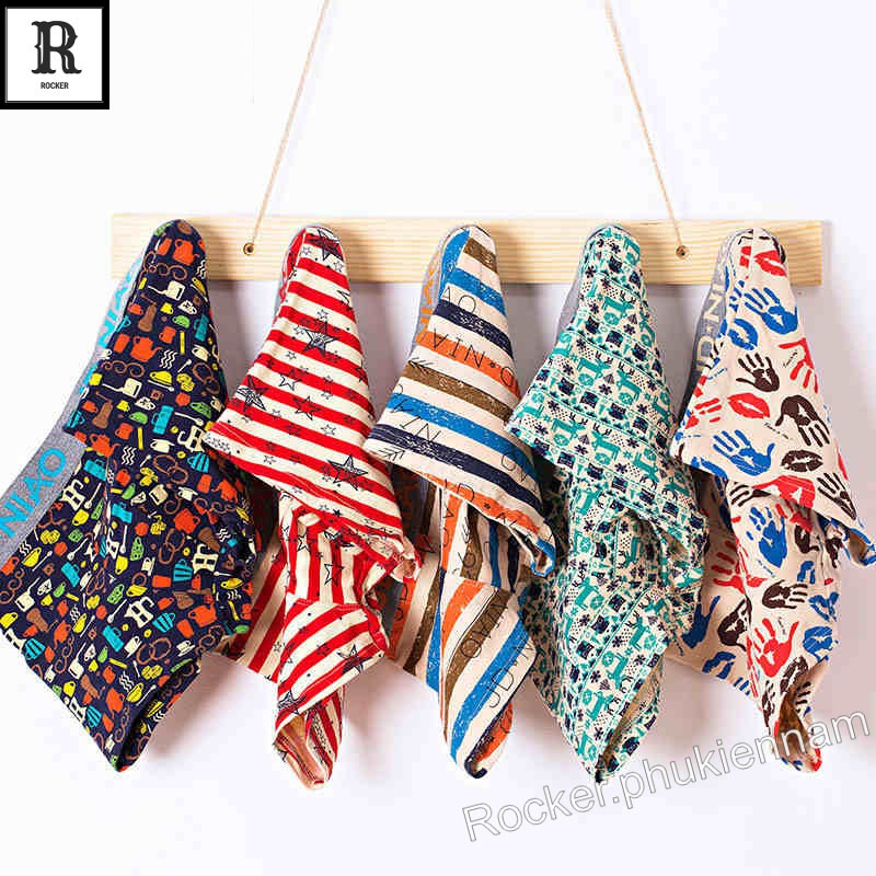 [Combo] Hộp 5 quần lót nam Boxer - Quần sịp Boxer Họa Tiết S002.2