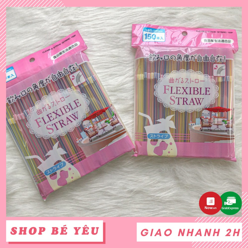Đồ dùng ăn dặm  𝑭𝒓𝒆𝒆𝒔𝒉𝒊𝒑  Set 150 ống hút cho bé nội địa Nhật Bản