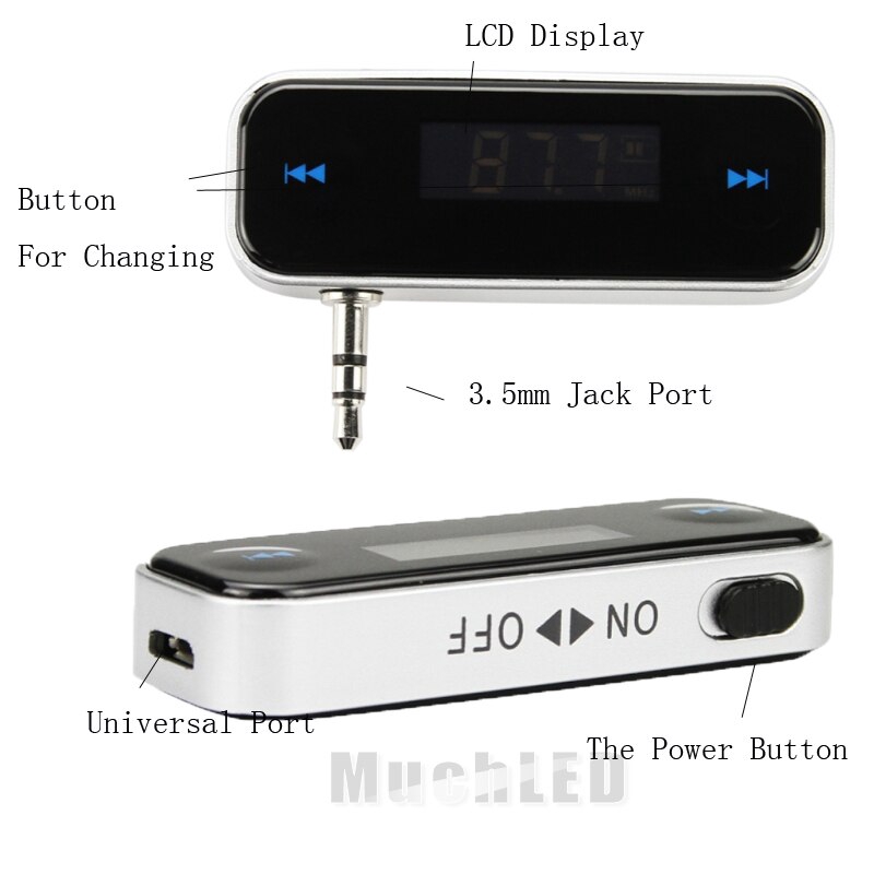 Máy Nghe Nhạc Mp3 Không Dây Trên Xe Hơi Jack 3.5mm Cho Điện Thoại Mp3 Ipod