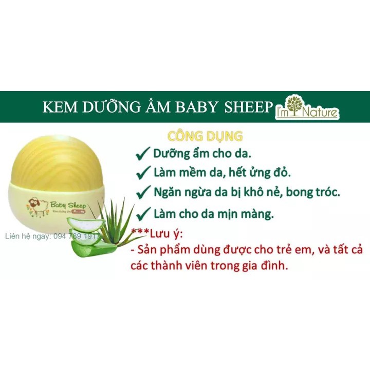 (+Quà) 👍Kem Dưỡng Ẩm Cho Bé Baby Sheep I’m Nature👍 50gr