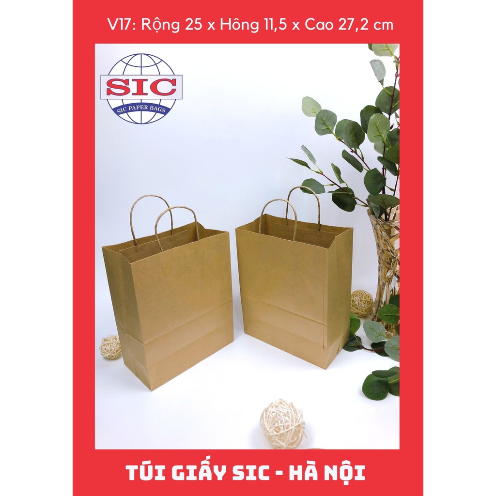 [SIÊU RẺ] Túi giấy Kraft- Túi giấy xi măng đủ kích cỡ có quai (ẢNH THẬT)