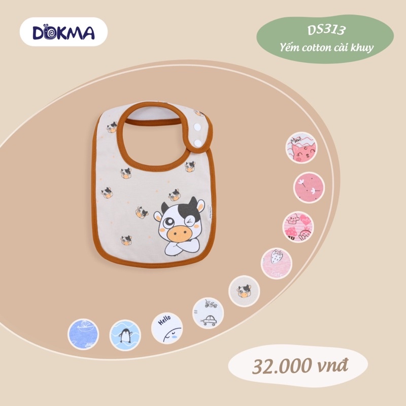 Yếm cotton cài khuy Dokma DS313