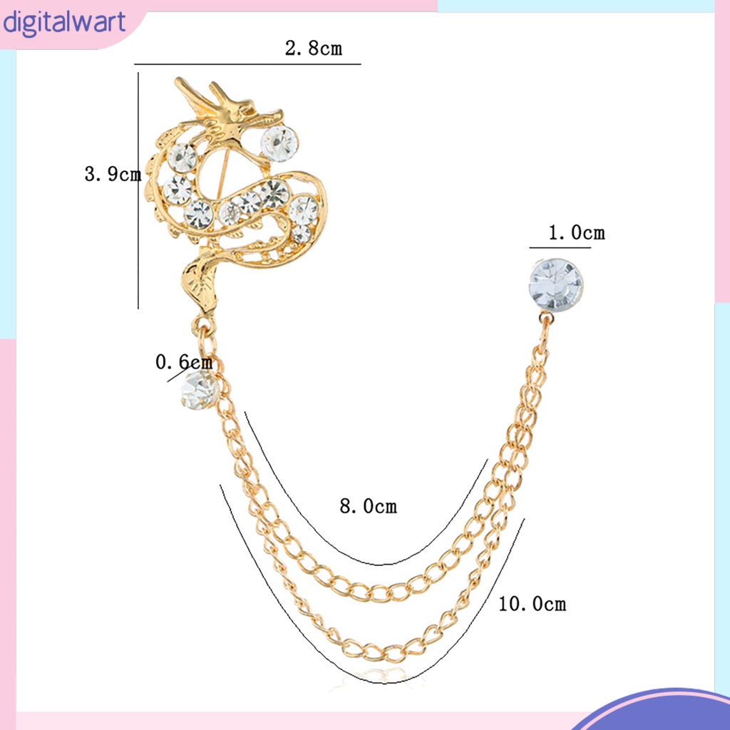 Huy hiệu cài áo hình rồng Trung Hoa đính đá thời trang