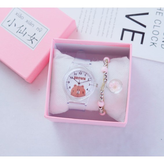 ĐỒNG HỒ NỮ DÂY CAO SU ULZZANG 340 GẤU BROWN THỜI TRANG SIÊU ĐẸP | BigBuy360 - bigbuy360.vn