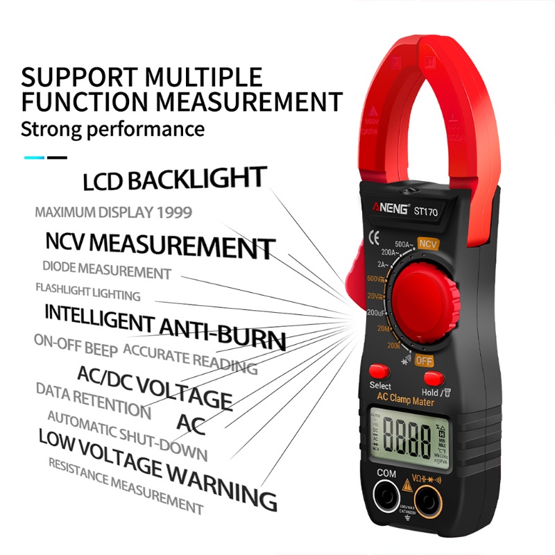 Đồng Hồ Vạn Năng Kỹ Thuật Số Dạng Kẹp AC / for DC Kèm Ampe Kế Ohm Diode &amp; Kháng Tự Động Xoay