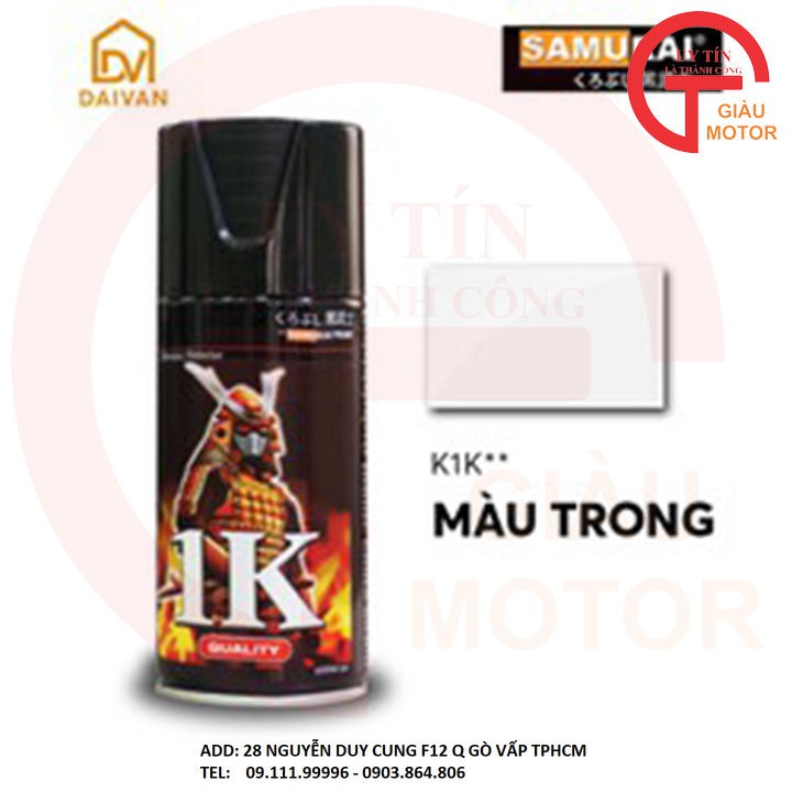 SƠN XỊT SAMURAI K1K** MÀU TRONG